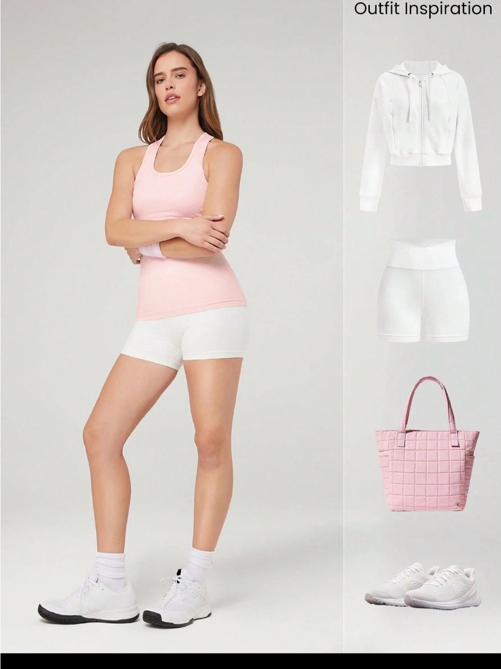 Women's Light Pink Ribbed Racerback Tank Top - Picture 6 of 6